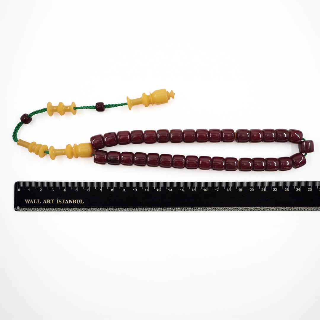 Ottoman-Style Pressed Amber Tasbeeh – WATD549