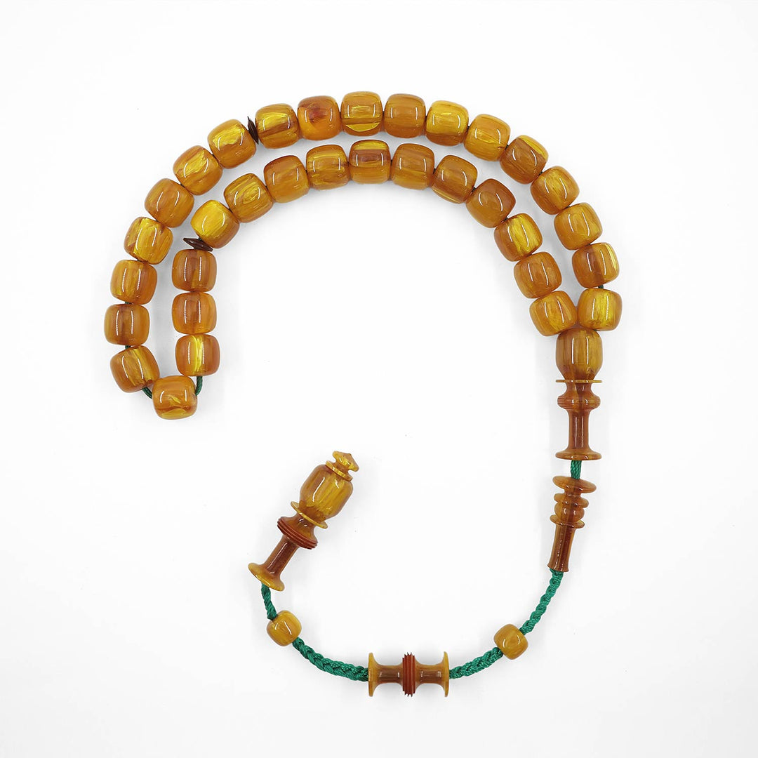 Ottoman-Style Pressed Amber Tasbeeh – WATD551