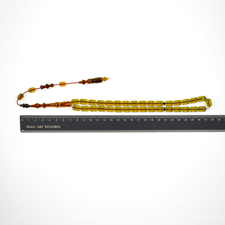 Capsule Cut Fire Amber Tasbeeh – WATD567