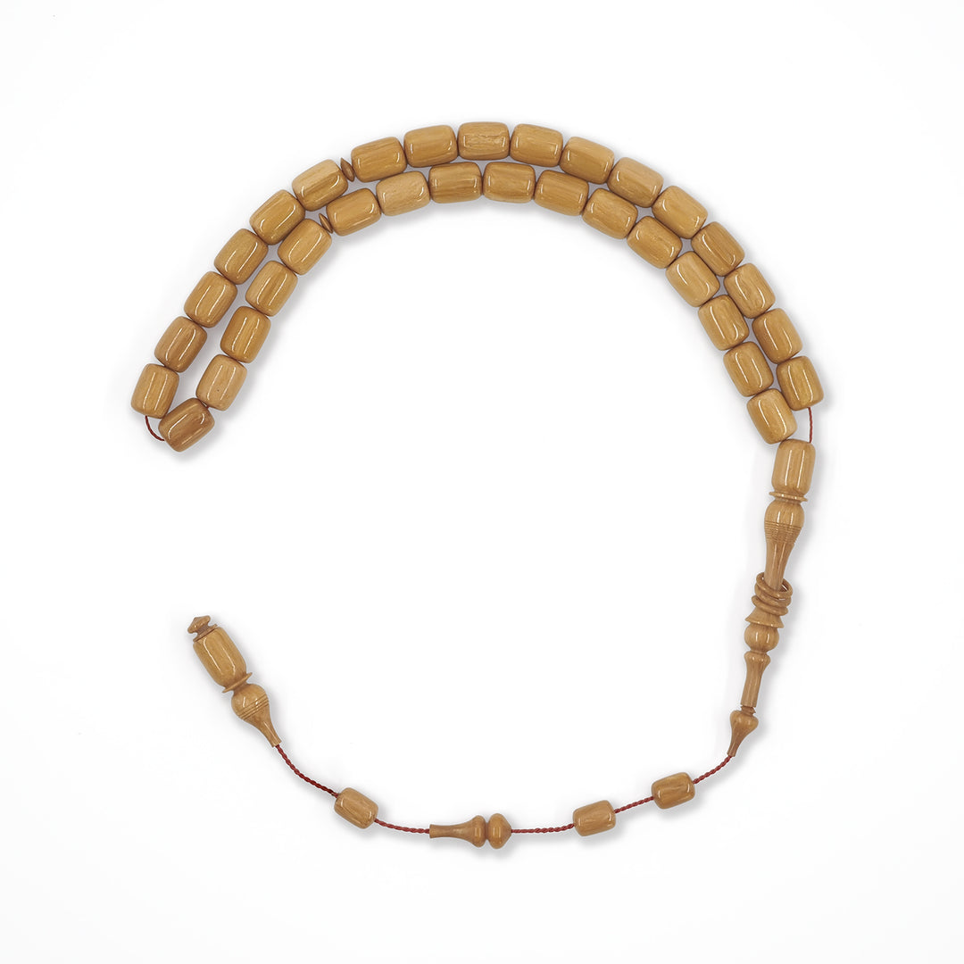 Ringed Imame Pointed Capsule Cut Pressed Amber Tasbeeh – WATD570