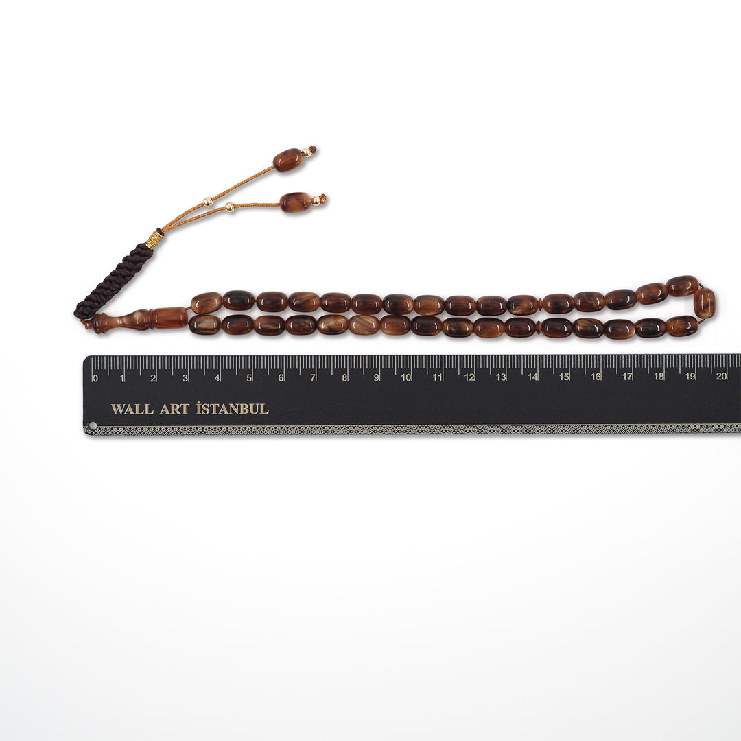 Macrame Braided Capsule Cut Catalin Tasbeeh - WATD582