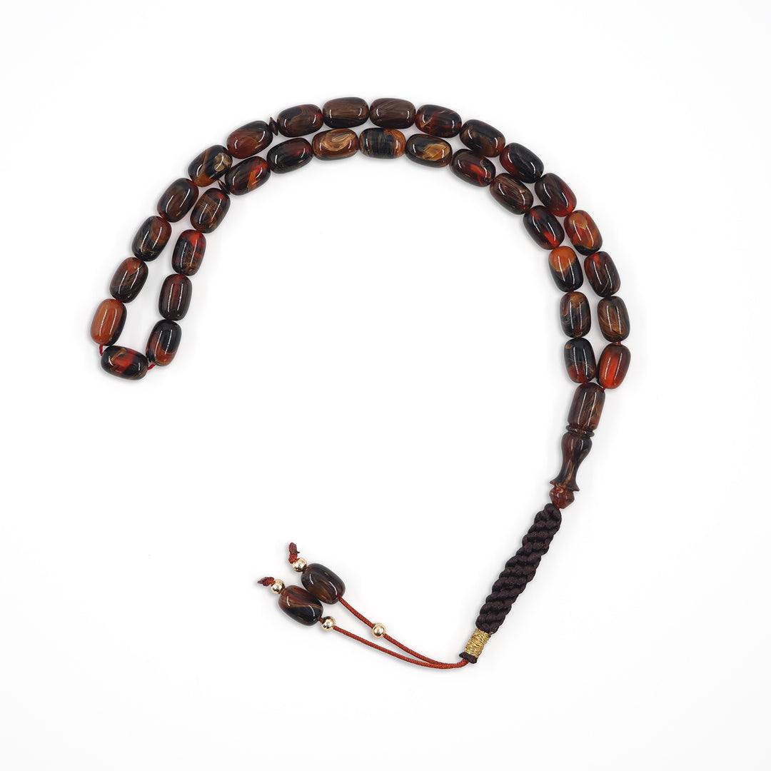 Macrame Braided Capsule Cut Catalin Tasbeeh - WATD584