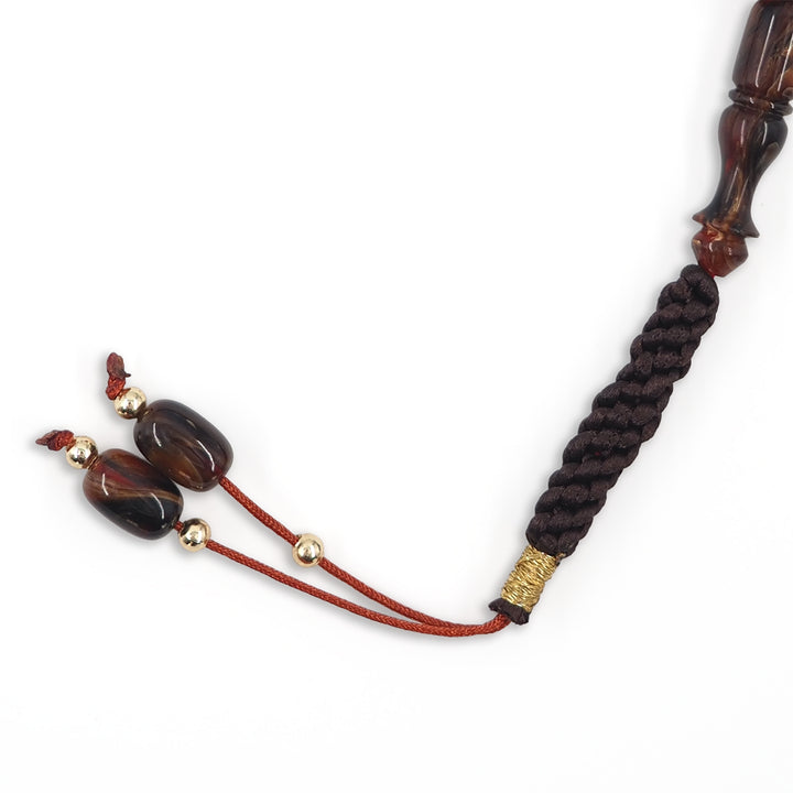 Macrame Braided Capsule Cut Catalin Tasbeeh - WATD584