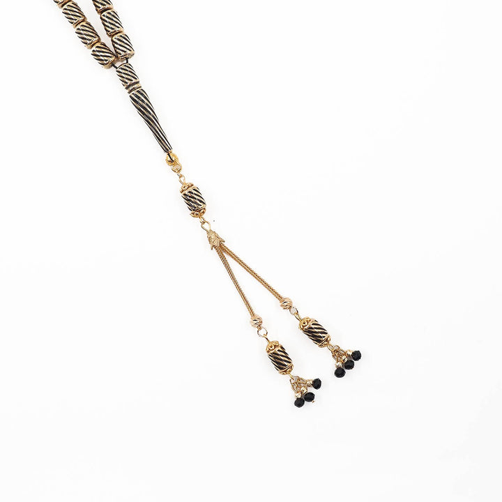 Brass Cage Enameled Tasbeeh with Silver Tassel – WATD589