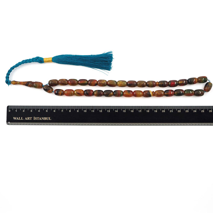 Capsule-Cut Pressed Amber Tasbeeh – WATD595