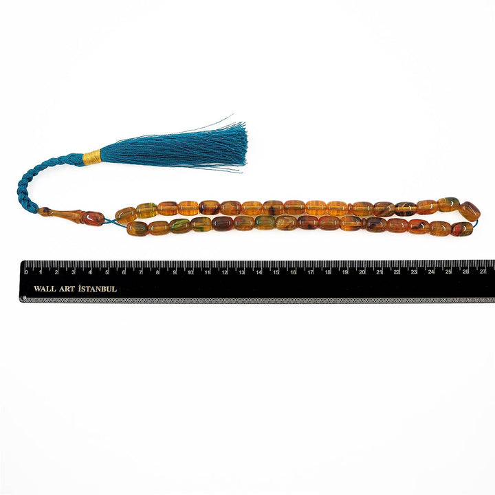 Capsule-Cut Pressed Amber Tasbeeh – WATD596