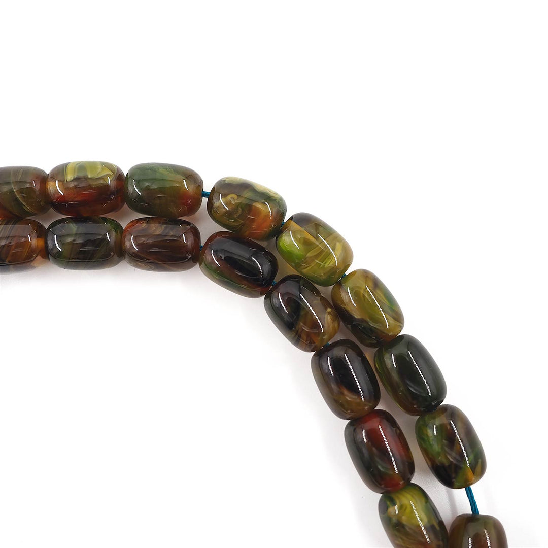 Capsule-Cut Pressed Amber Tasbeeh – WATD597