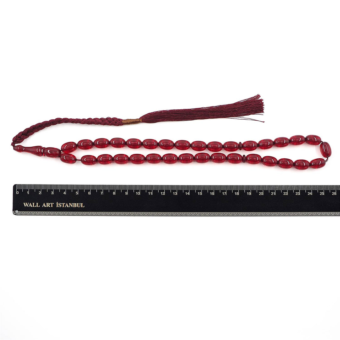 Capsule-Cut Pressed Amber Tasbeeh – WATD598