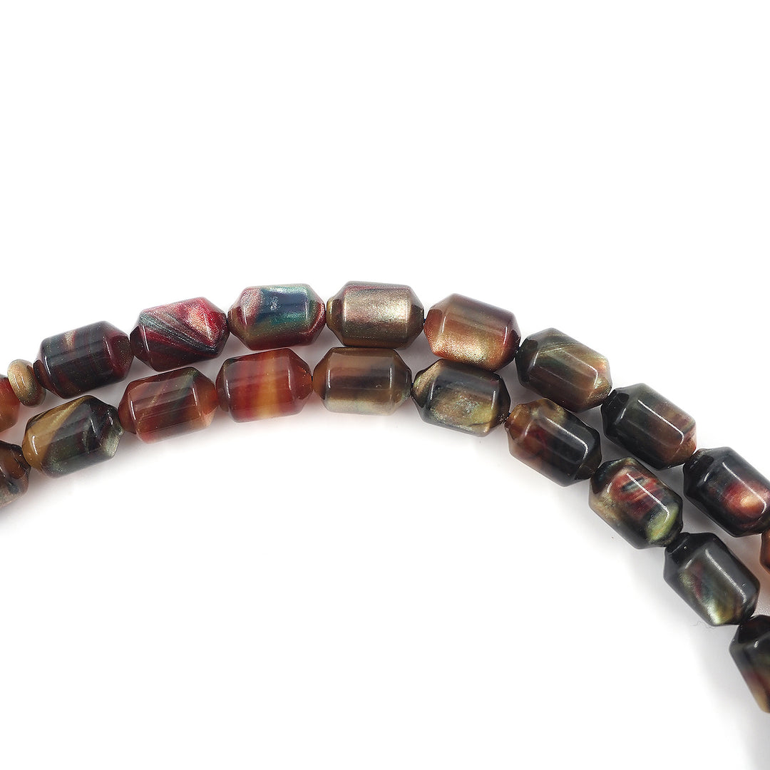 Pointed Capsule Cut Pressed Amber Tasbeeh - WATD611
