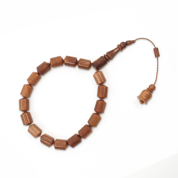Pointed Capsule Cut Mascot Size Kuka Wood Tasbeeh - WATD613