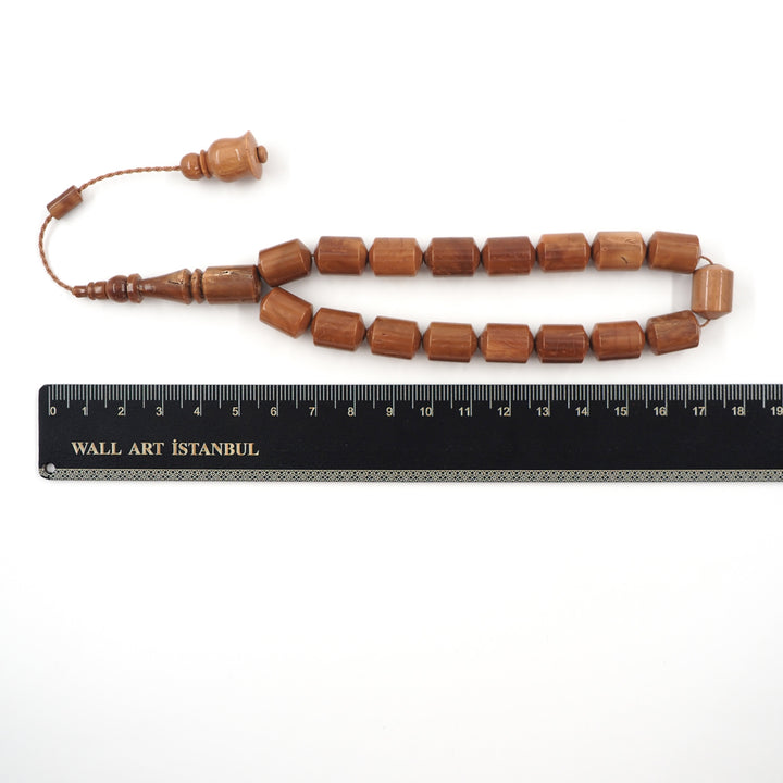 Pointed Capsule Cut Mascot Size Kuka Wood Tasbeeh - WATD613