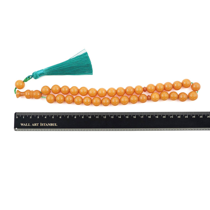 Ottoman Style Sphere Cut Pressed Amber Tasbeeh - WATD618