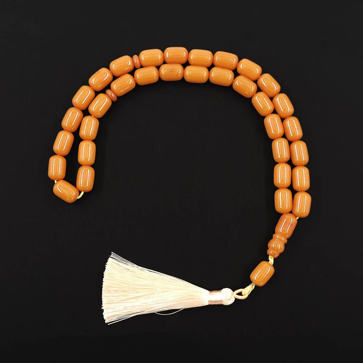 Ottoman Style Capsule Cut Pressed Amber Tasbeeh - WATD621