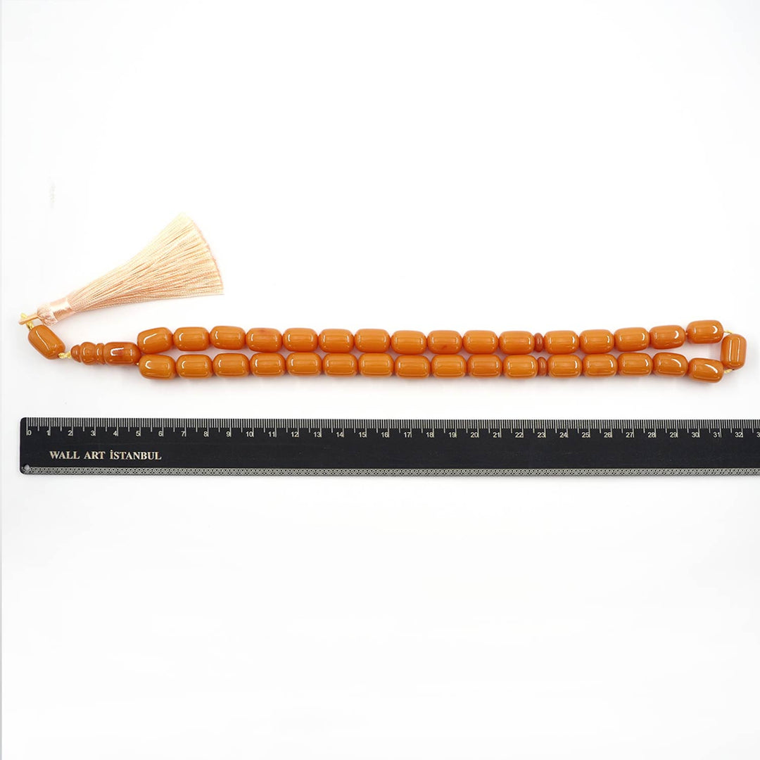 Ottoman Style Capsule Cut Pressed Amber Tasbeeh - WATD621