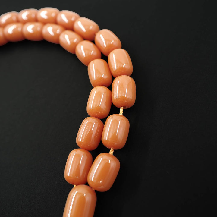 Ottoman Style Capsule Cut Pressed Amber Tasbeeh - WATD626