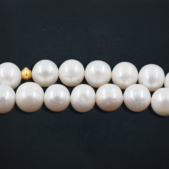 Genuine Pearl Tasbeeh with Crescent & Star Theme and Gold-Plated 925 Sterling Silver Tassel - WATD651