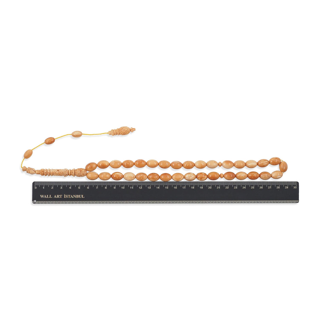 Saray Kuka Wood Tasbeeh with Nakkash Imam Bead and Oval Cut - WATD655