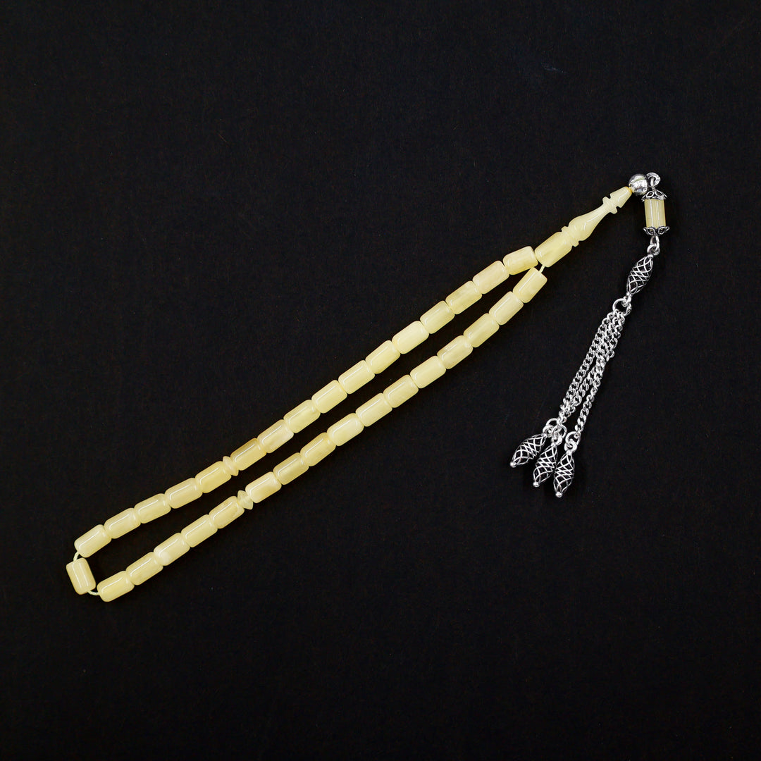 Mini Size Amber Tasbeeh with Silver Tassel – WATD675