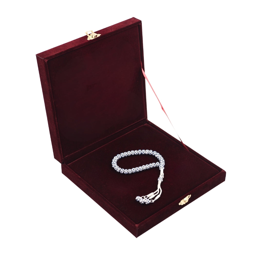 Handwoven 1000-Fineness Silver Kazaziye Tasbeeh – WATD702