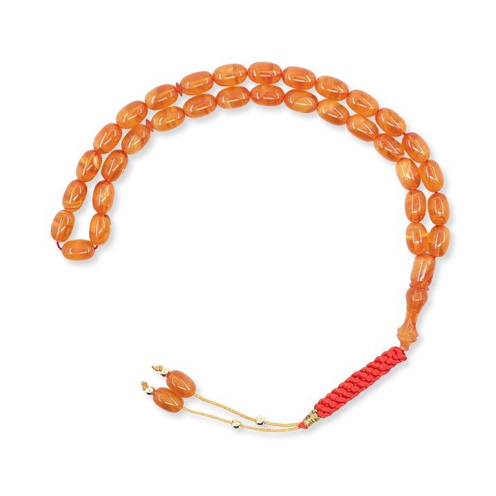 Macramé-Woven Capsule-Cut Catalin Tasbeeh - WATD785