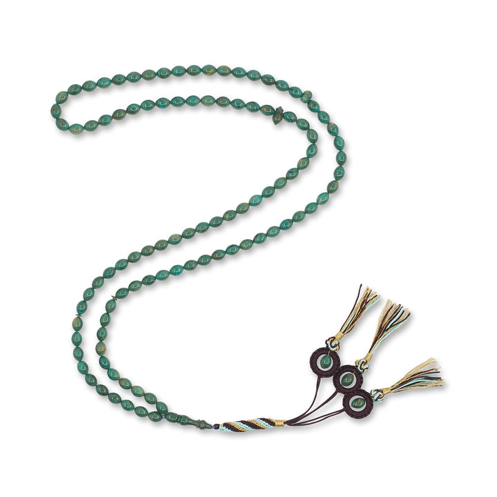Macramé-Woven 99-Bead Oval-Cut Catalin Tasbeeh - WATD797