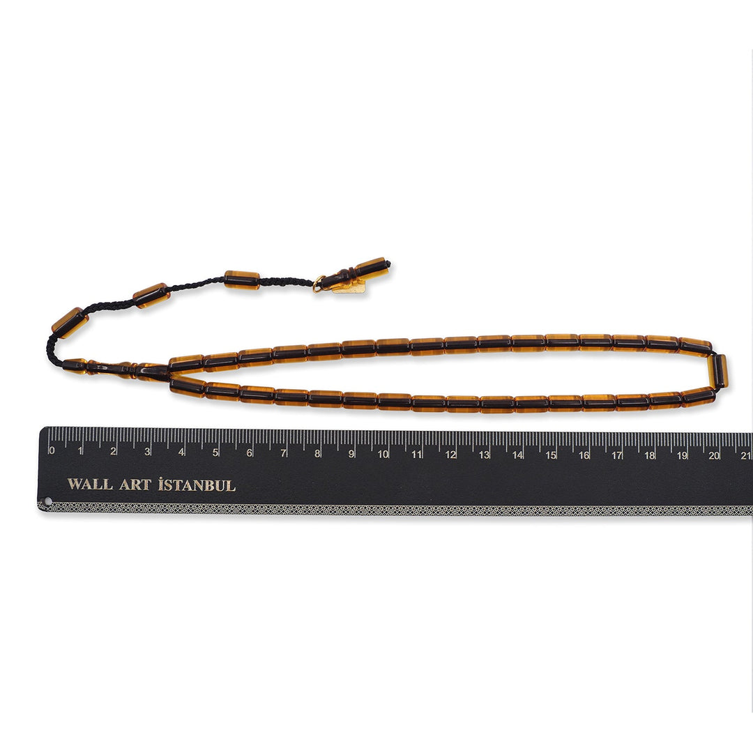 Masterfully Crafted Faceted-Cut Fire Amber Tasbeeh with System-Cut Tassel - WATD808