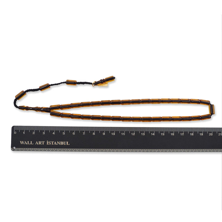 Masterfully Crafted Faceted-Cut Fire Amber Tasbeeh with System-Cut Tassel - WATD808