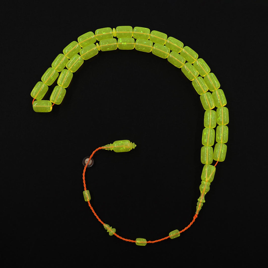 Masterfully Crafted Glittered Opal Capsule-Cut Tasbeeh - WATD816