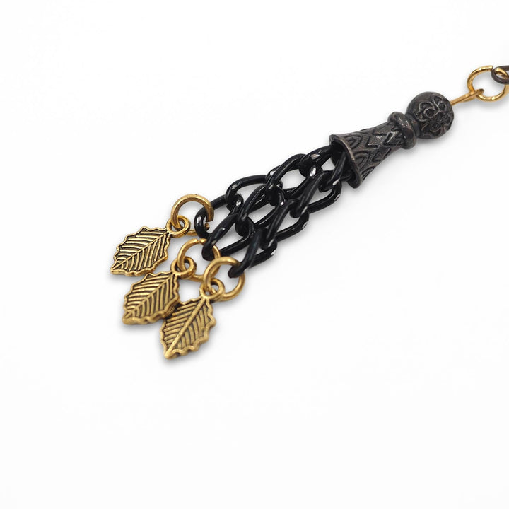 Parliament Blue Fire Amber Capsule-Cut Tasbeeh with Tassel - WATD911