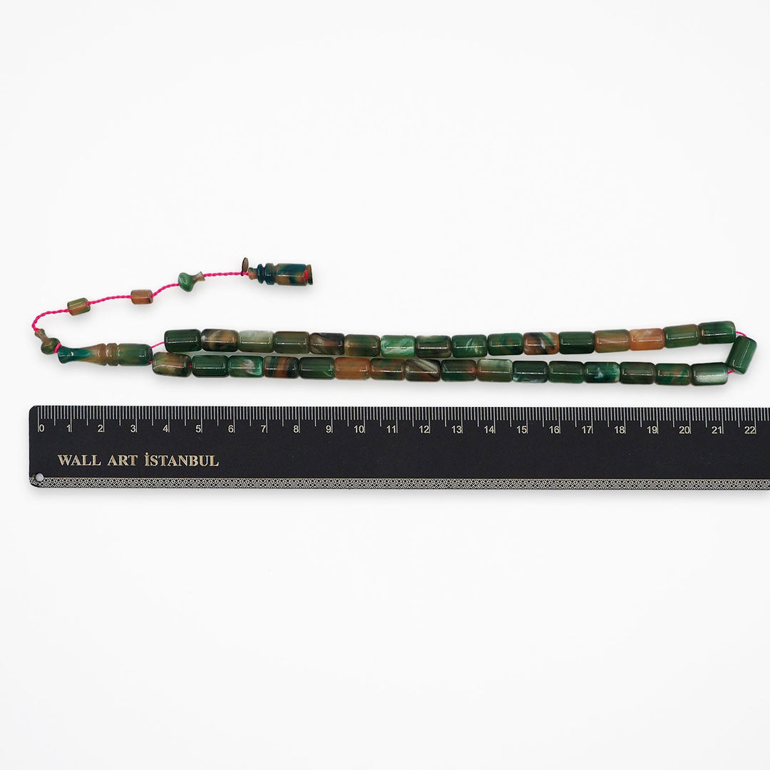 Glittered Pressed Amber Tasbeeh with System Tassel - WATD925