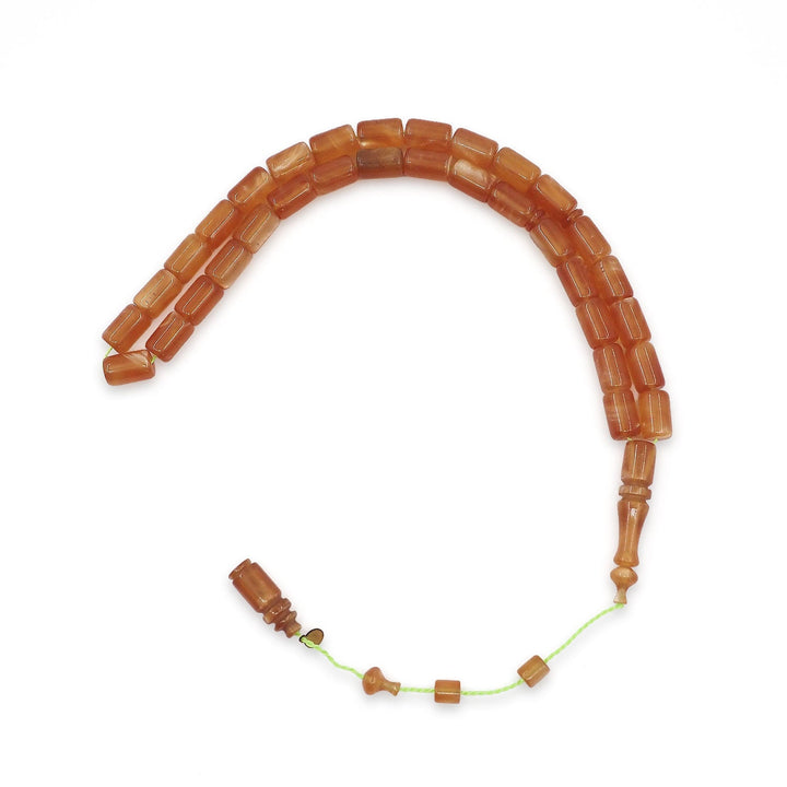Glittered Pressed Amber Tasbeeh with System Tassel - WATD927
