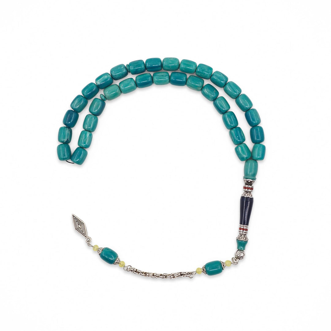 Pressed Amber Tasbeeh with Engraved Imame &amp; Special Tassel - WATD932