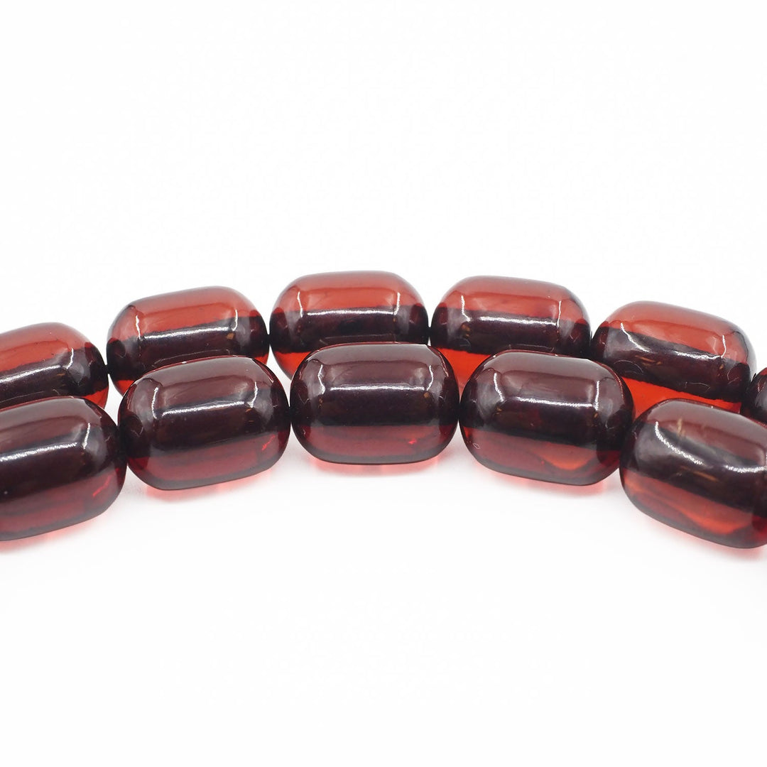 Ottoman-Style Capsule-Cut Fire Amber Tasbeeh with Engraved Imame &amp; Special Tassel - WATD935