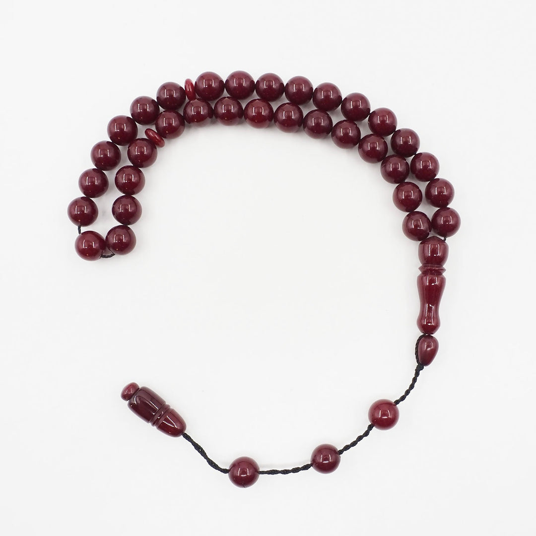 System Tassel Glittered Pressed Amber Tasbeeh - WATD953