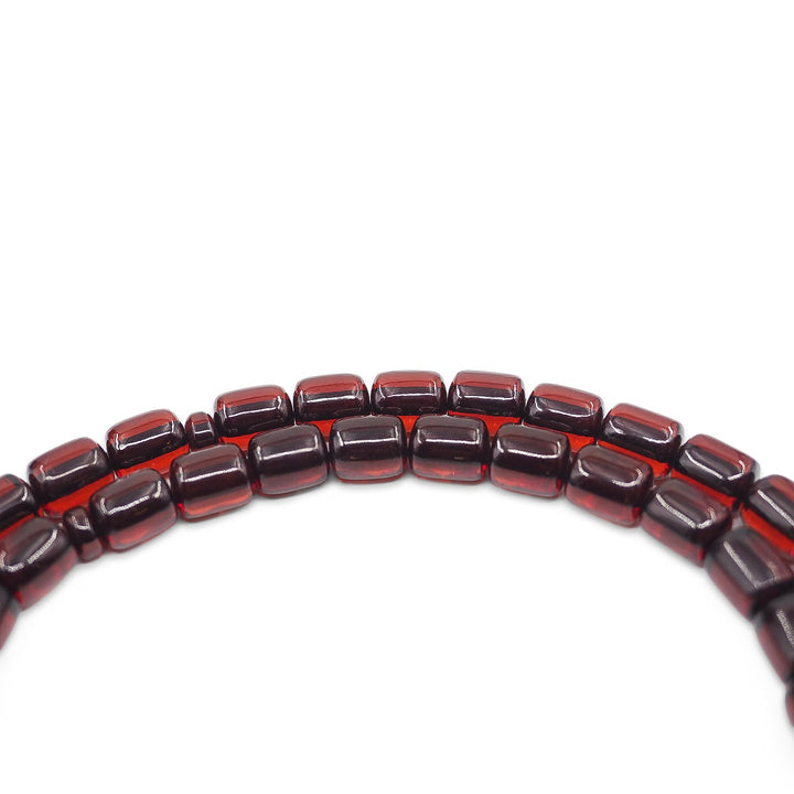 Fire Amber Tasbeeh with Lead-Detailed Nakkash Imam Bead - WATD964