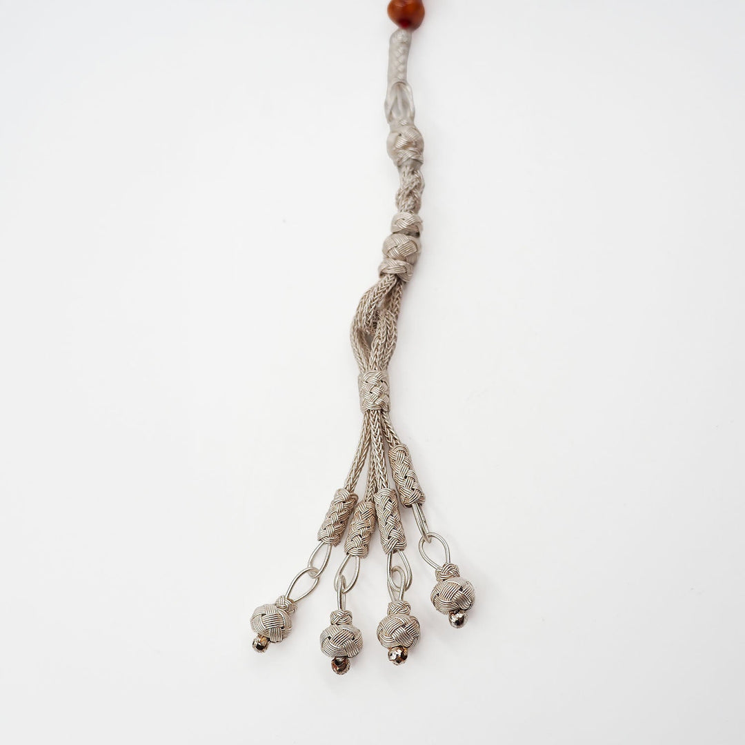 Wind Rose Pressed Amber Tasbeeh with Kazaz Tassel - WATD971