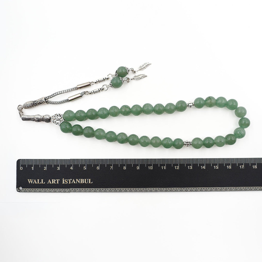 Natural Aventurine Stone Sphere-Cut Tasbeeh - WATD993