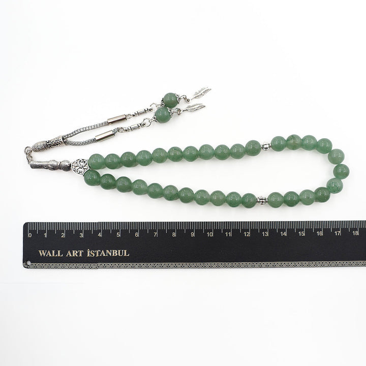 Natural Aventurine Stone Sphere-Cut Tasbeeh - WATD993