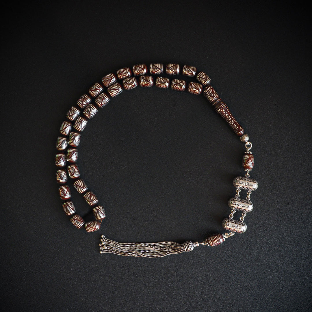 Limited Edition - Kuka Tasbeeh with Pure 1000 Silver Detailing - WATE058