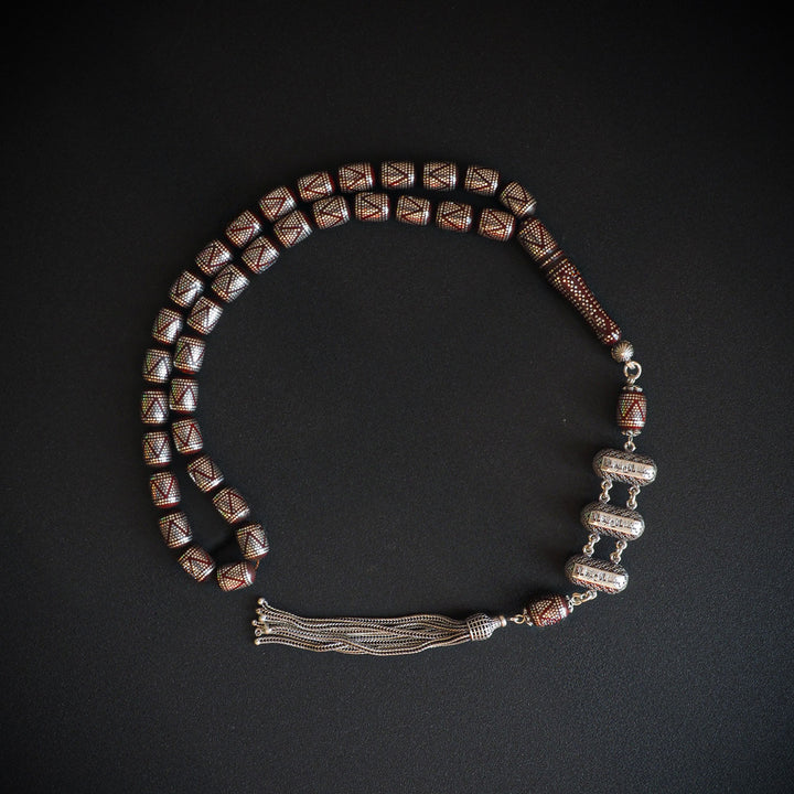Limited Edition - Kuka Tasbeeh with Pure 1000 Silver Detailing - WATE058