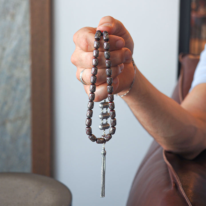 Limited Edition - Kuka Tasbeeh with Pure 1000 Silver Detailing - WATE058