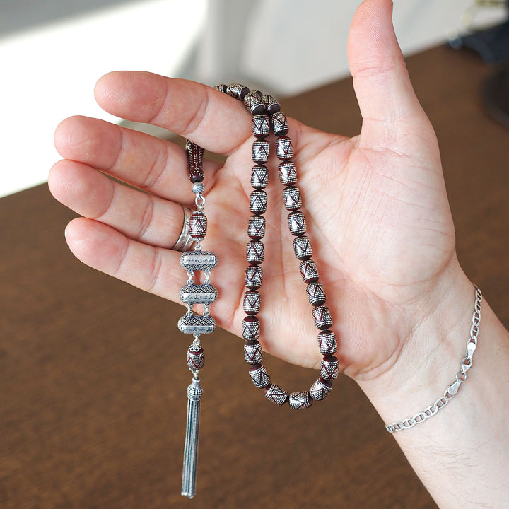 Limited Edition - Kuka Tasbeeh with Pure 1000 Silver Detailing - WATE058
