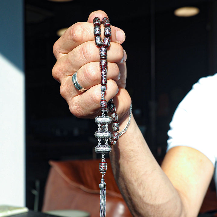Limited Edition - Kuka Tasbeeh with Pure 1000 Silver Detailing - WATE058