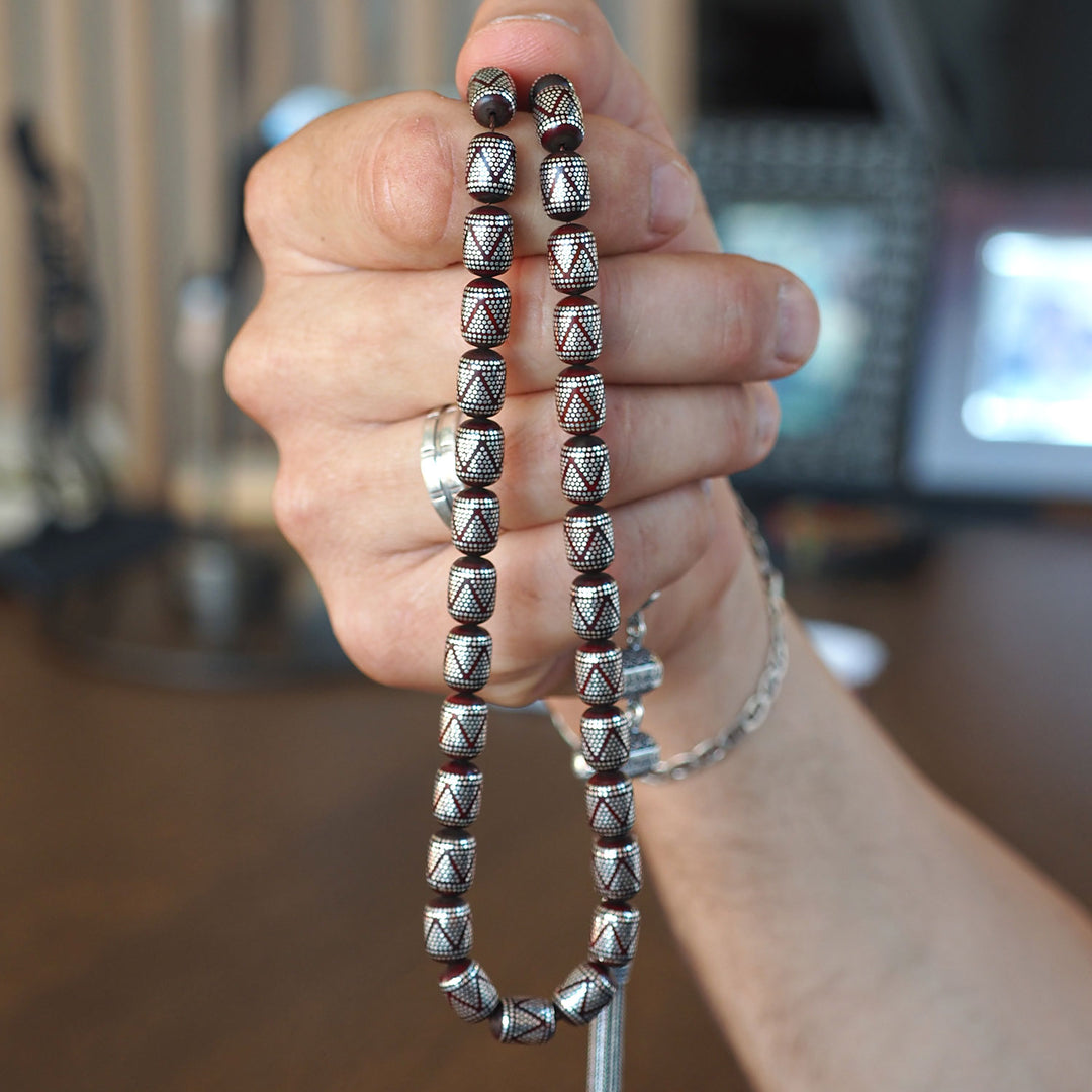 Limited Edition - Kuka Tasbeeh with Pure 1000 Silver Detailing - WATE058
