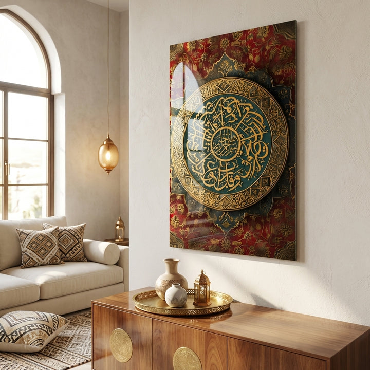 Dua for Protection Glass Islamic Wall Art (The Verse of Evil Eye) - WTC073