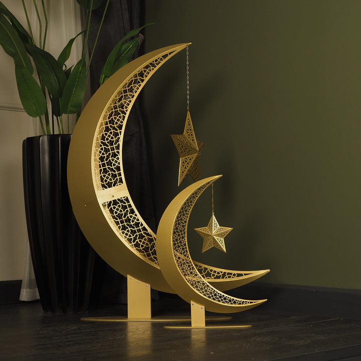 Croissant de lune en métal 3D Décor islamique - WAMH110
