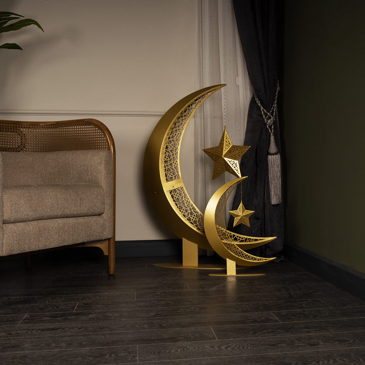 Croissant de lune en métal 3D Décor islamique - WAMH110