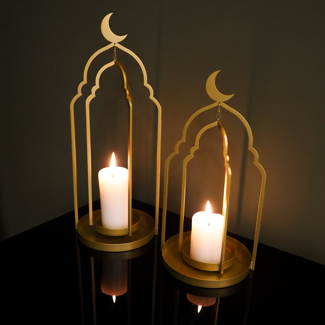 Islamischer Kerzenständer aus Metall, 2 Stück - WAMH145