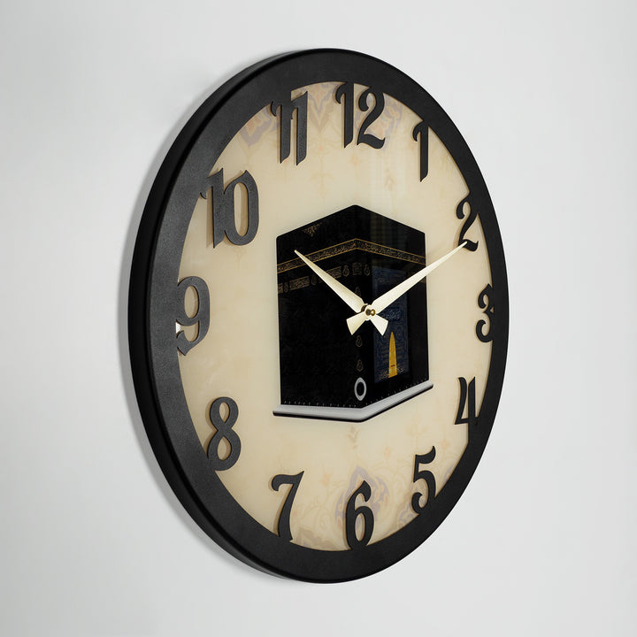 Horloge murale en métal Kaaba Shareef - recouverte de plexiglas - WAMS018