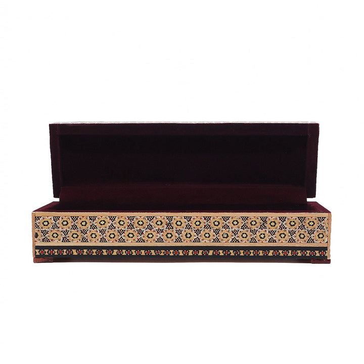Traditional Motif | Handcrafted Hatem-Inlaid Wooden Box - WAAH391